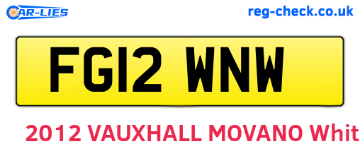 FG12WNW are the vehicle registration plates.