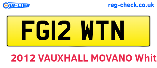 FG12WTN are the vehicle registration plates.