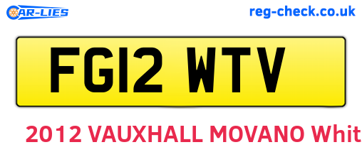 FG12WTV are the vehicle registration plates.