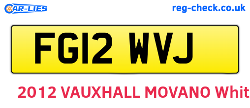 FG12WVJ are the vehicle registration plates.