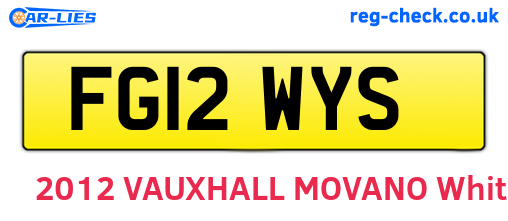 FG12WYS are the vehicle registration plates.