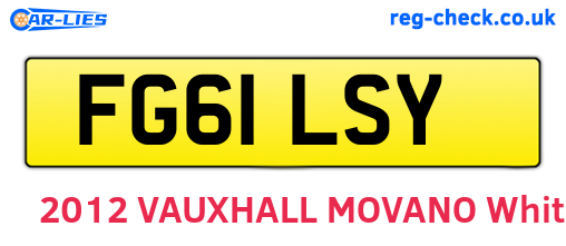 FG61LSY are the vehicle registration plates.