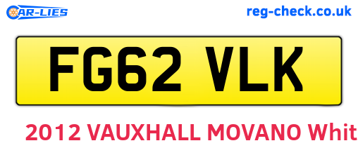 FG62VLK are the vehicle registration plates.