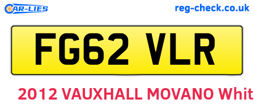 FG62VLR are the vehicle registration plates.