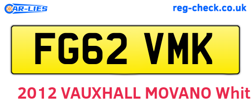 FG62VMK are the vehicle registration plates.
