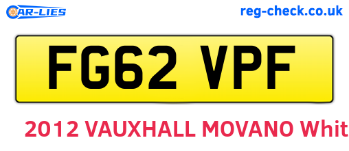 FG62VPF are the vehicle registration plates.