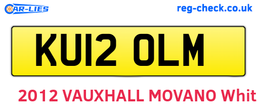 KU12OLM are the vehicle registration plates.