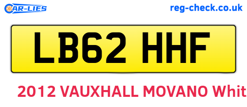 LB62HHF are the vehicle registration plates.