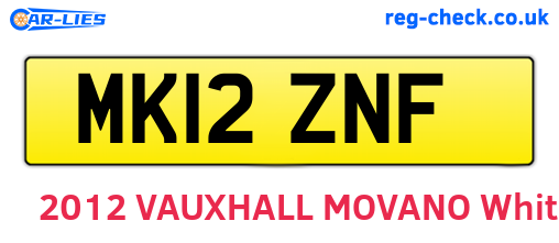 MK12ZNF are the vehicle registration plates.