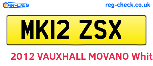 MK12ZSX are the vehicle registration plates.