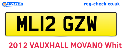 ML12GZW are the vehicle registration plates.