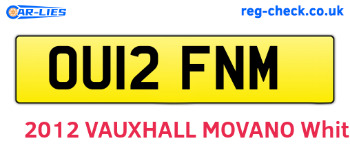 OU12FNM are the vehicle registration plates.