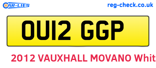 OU12GGP are the vehicle registration plates.