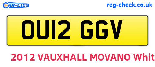 OU12GGV are the vehicle registration plates.