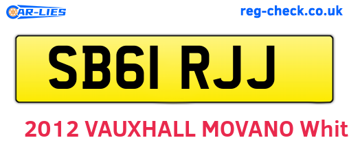 SB61RJJ are the vehicle registration plates.