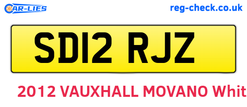 SD12RJZ are the vehicle registration plates.
