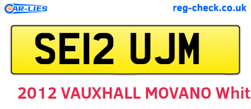 SE12UJM are the vehicle registration plates.