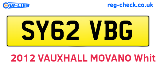 SY62VBG are the vehicle registration plates.