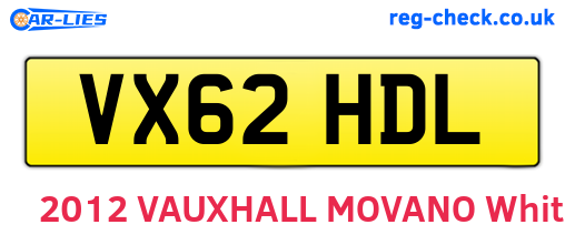 VX62HDL are the vehicle registration plates.