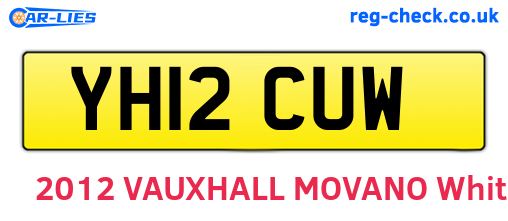 YH12CUW are the vehicle registration plates.