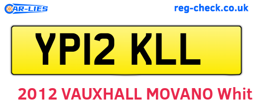 YP12KLL are the vehicle registration plates.
