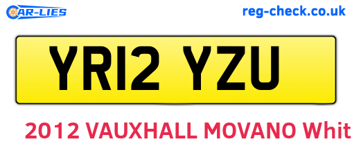 YR12YZU are the vehicle registration plates.