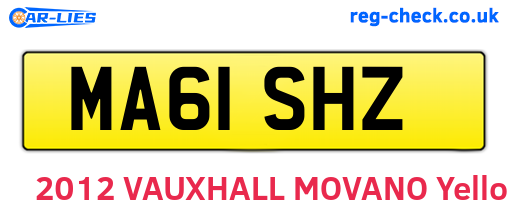 MA61SHZ are the vehicle registration plates.