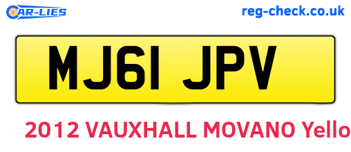 MJ61JPV are the vehicle registration plates.