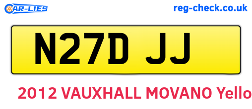 N27DJJ are the vehicle registration plates.
