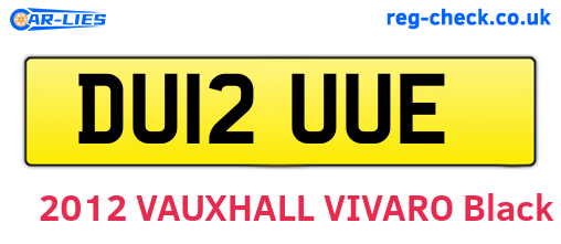 DU12UUE are the vehicle registration plates.