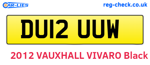 DU12UUW are the vehicle registration plates.