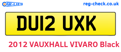 DU12UXK are the vehicle registration plates.