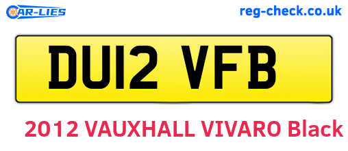 DU12VFB are the vehicle registration plates.