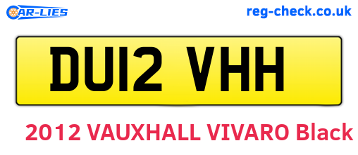 DU12VHH are the vehicle registration plates.