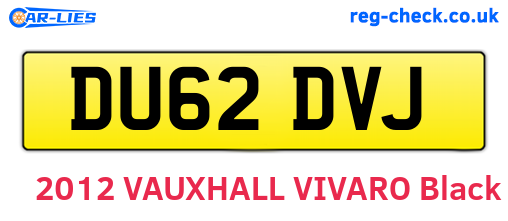 DU62DVJ are the vehicle registration plates.