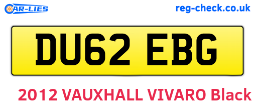 DU62EBG are the vehicle registration plates.