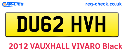 DU62HVH are the vehicle registration plates.