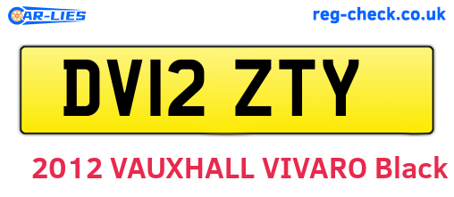 DV12ZTY are the vehicle registration plates.