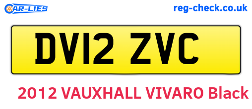 DV12ZVC are the vehicle registration plates.