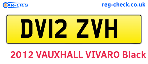 DV12ZVH are the vehicle registration plates.