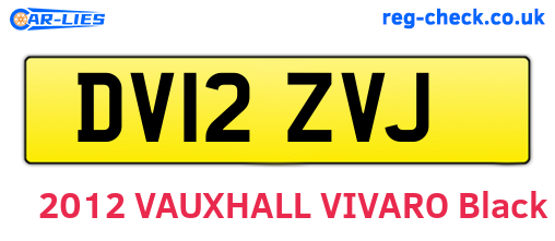 DV12ZVJ are the vehicle registration plates.