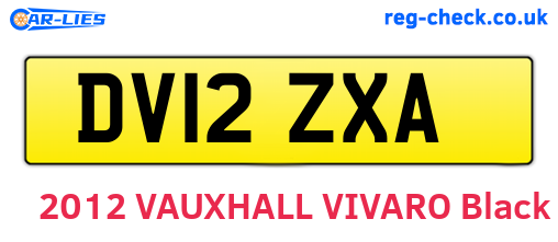 DV12ZXA are the vehicle registration plates.