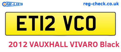ET12VCO are the vehicle registration plates.
