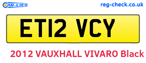 ET12VCY are the vehicle registration plates.