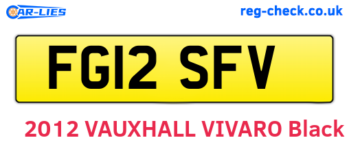 FG12SFV are the vehicle registration plates.