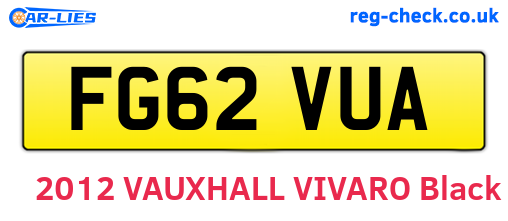 FG62VUA are the vehicle registration plates.