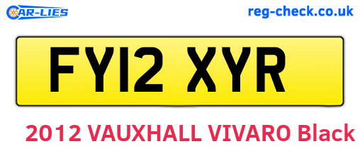 FY12XYR are the vehicle registration plates.