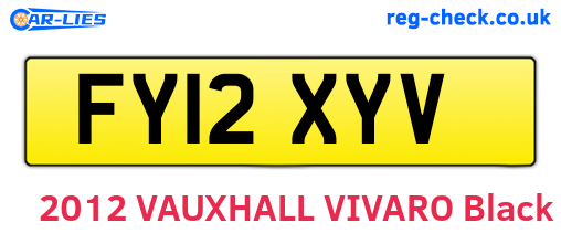 FY12XYV are the vehicle registration plates.