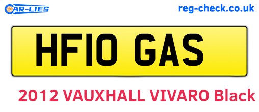HF10GAS are the vehicle registration plates.