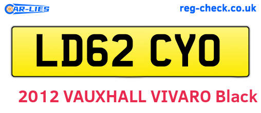 LD62CYO are the vehicle registration plates.